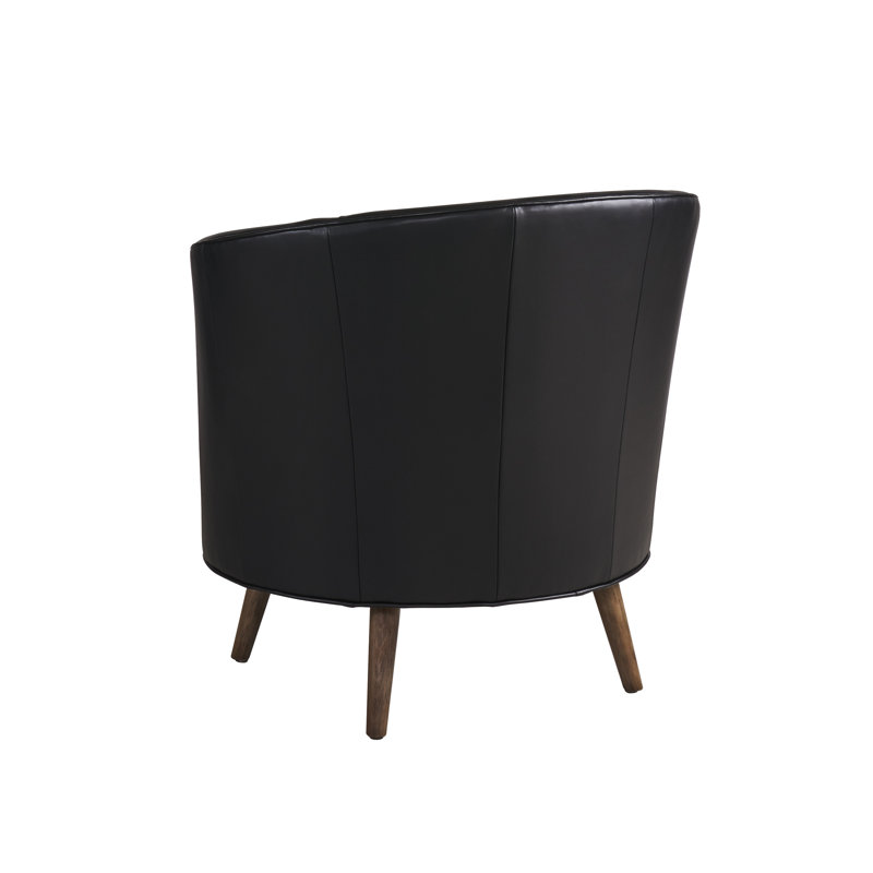 Zanzibar Vegan Leather Swivel Barrel Chair