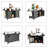Outdoor Kitchen Wicker Island Rolling Cart Bar Table & Storage Cabinet, Wheels And Stainless Steel Extended Table Top