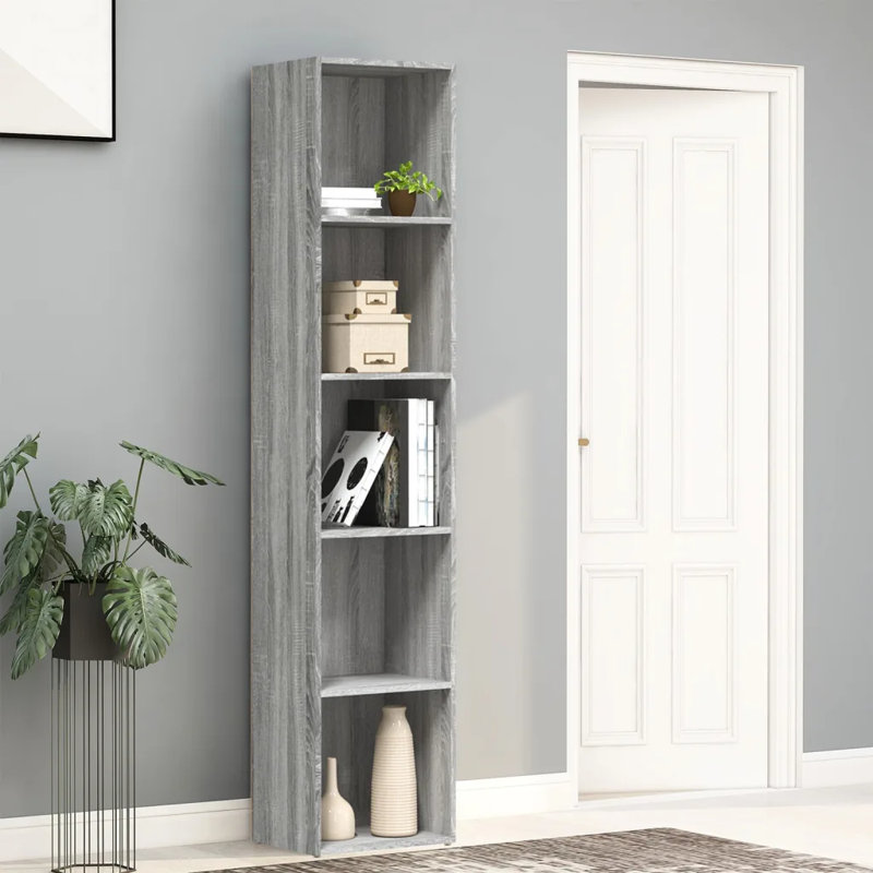 Saldivar 189cm H x 40cm W Standard Bookcase, Brown Oak, 189cm H x 40cm W x 30cm D