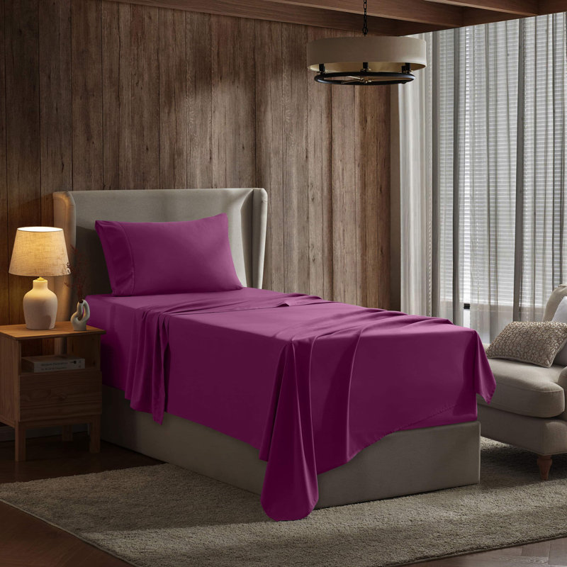 Ensemble de draps ultra doux et respirant Hotel Collection, Très grand simple, Magenta