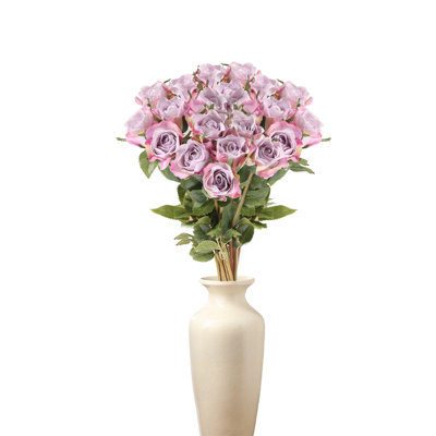 12PCS Fleurs artificielles roses en soie