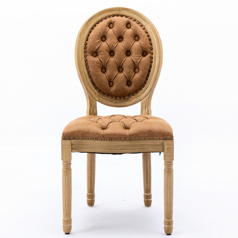 Élégante chaise de salle à manger avec abat-jour orange en tissu Pu