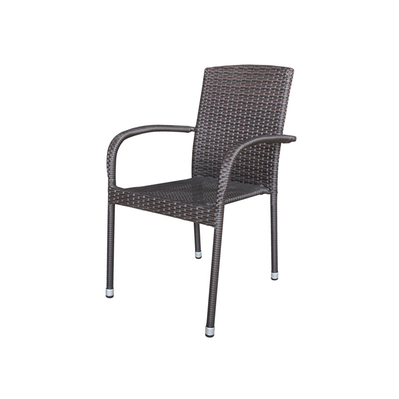 Fauteuil de patio empilable Artorias, Brun