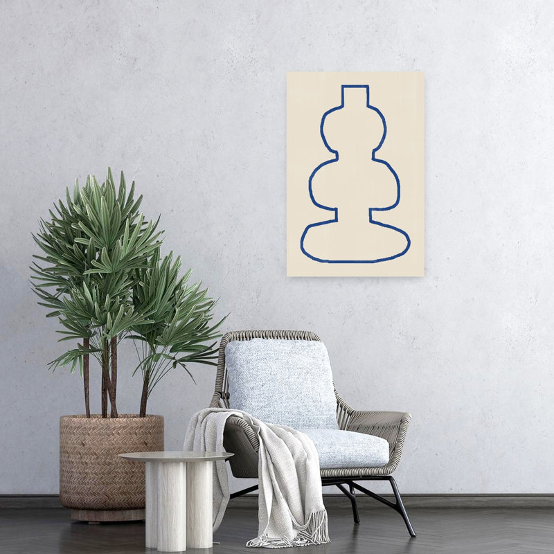 Art contemporain contemporain abstrait géométrique tulipe, H 24 po x l 16 po