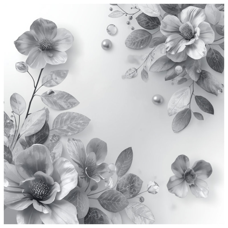 Housses de couette à arrangement floral monochrome, Queen