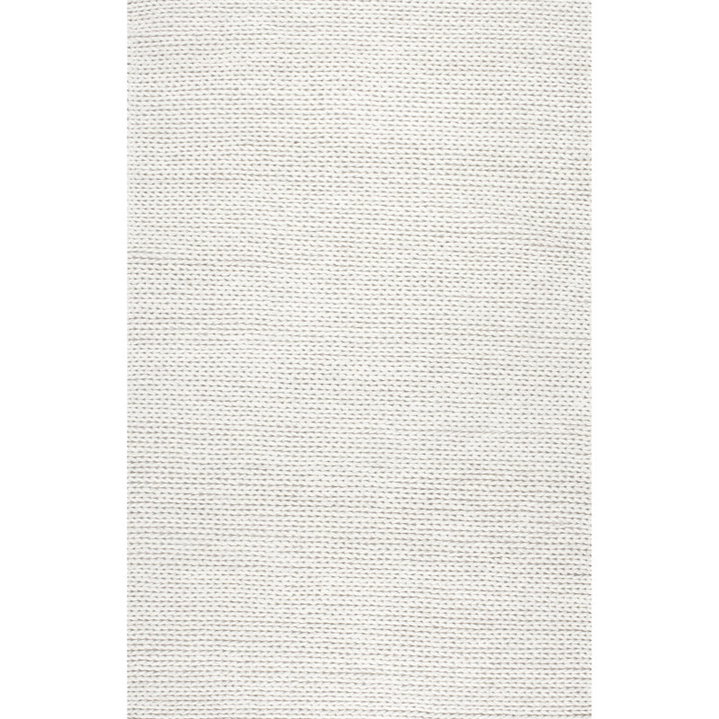 Tapis ivoire tressé à la main Dunanney, Rectangulaire 2 pi x 3 pi