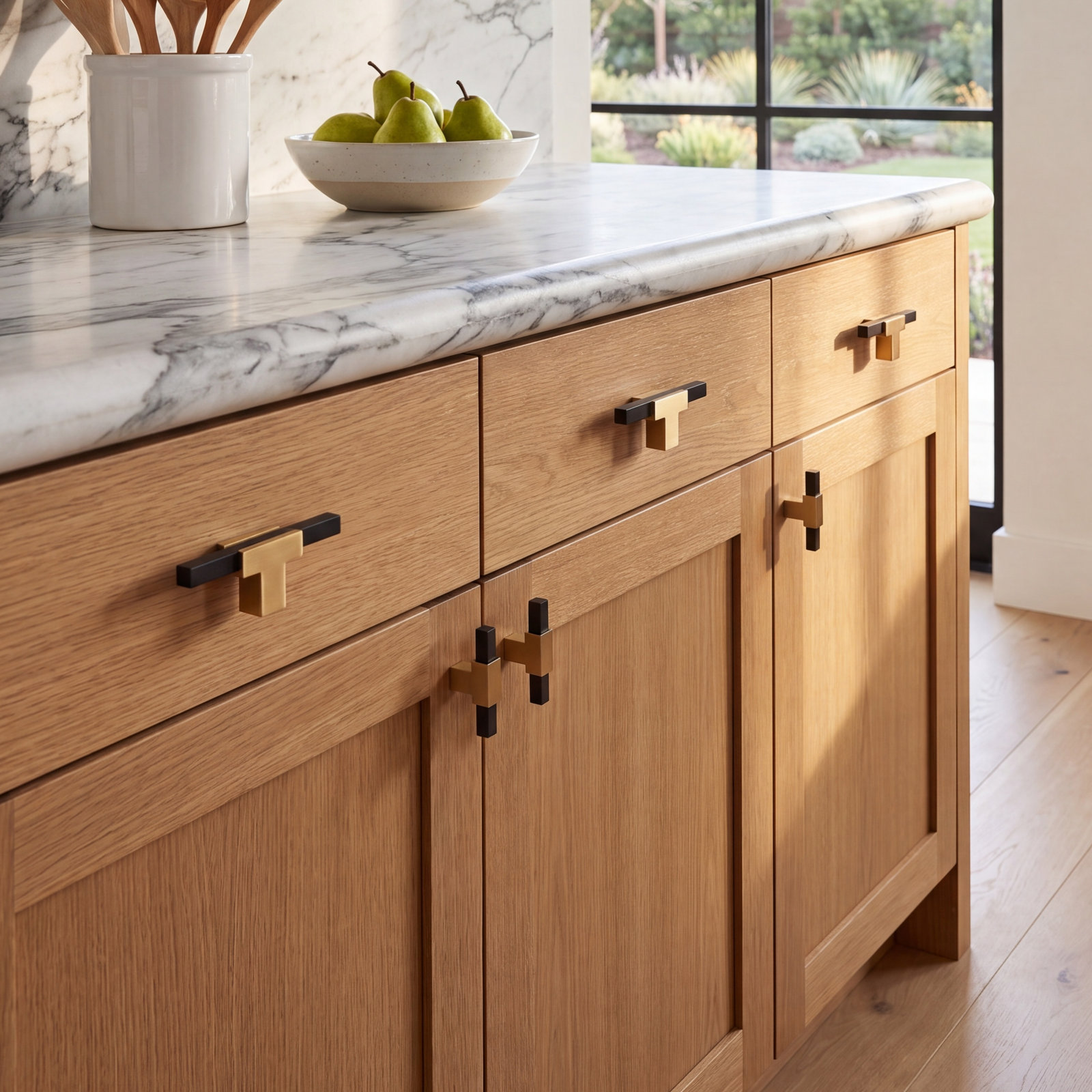 Urbanite Bar Cabinet Knob, Champagne Bronze/Matte Black