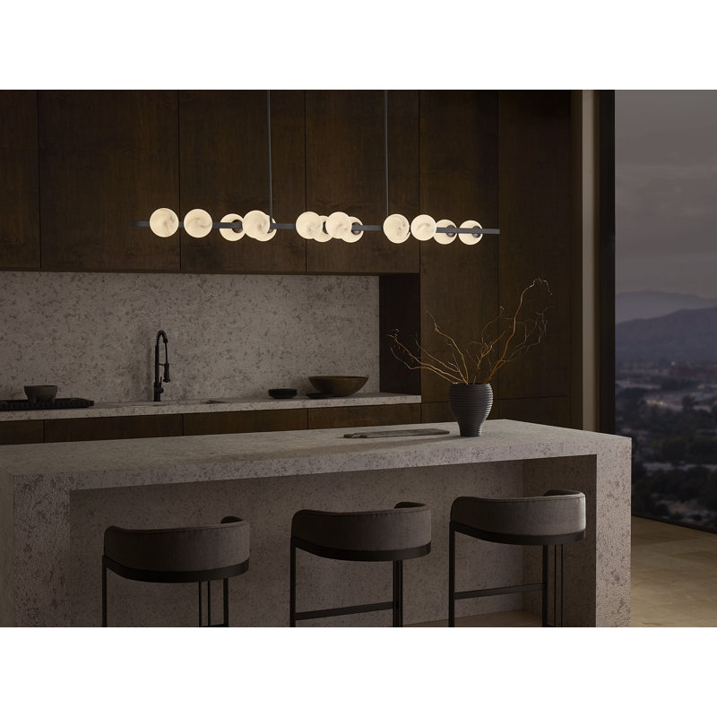 Lustre 14 lumières Selene, Noir mat