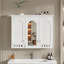 Armoire à miroir murale 35 pouces tout-en-un avec tablettes réglables, charnières à fermeture douce pour meuble-lavabo et rangement