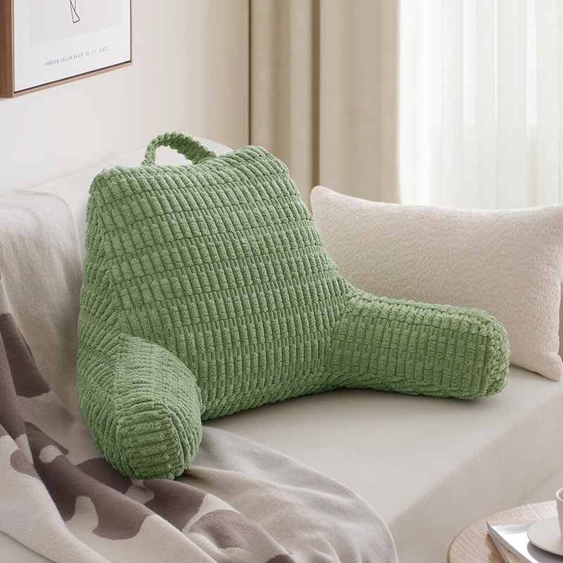 Reading Pillow Back Pillow for Bed with Arms, Sage Green