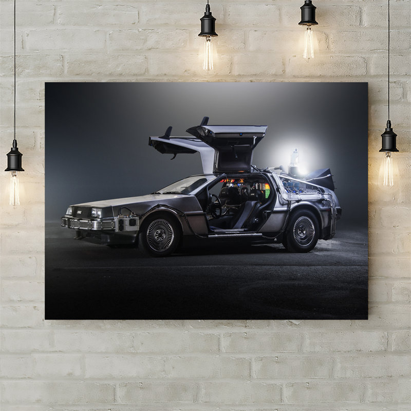 Back To The Future DeLorean - Wrapped Canvas Print, 20.5cm H x 30.5cm W x 3.8cm D