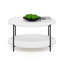 Table basse Furinno Besi moderne à 2 niveaux avec pieds robustes en métal, noir-757200459