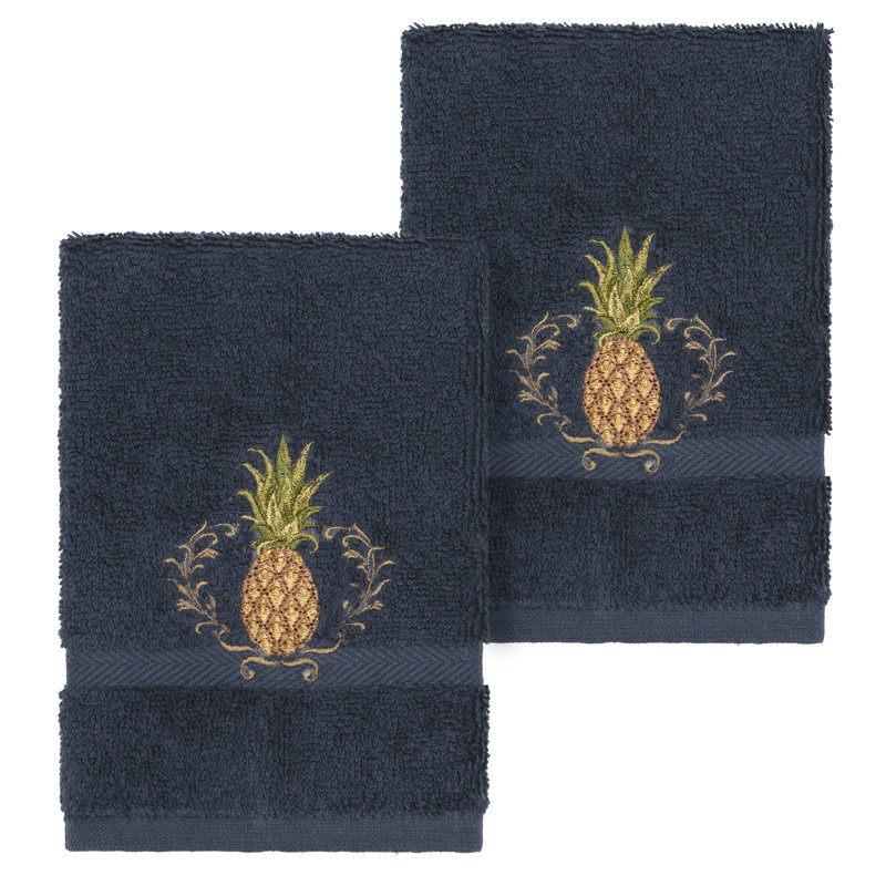 Welcome Turkish Cotton Washcloth, Midnight Blue
