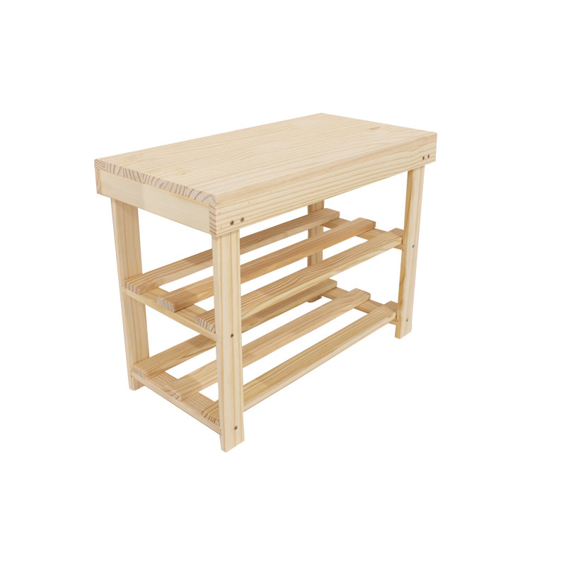 Wooden 6 Pair Shoe Rack, Pre-Sanded Timber