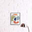 Collage de formes abstraites, vert, orange et bleu par un artiste inconnu - impression-12504879-12504878