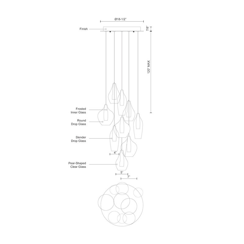 Victoria 9 - Light LED Pendant