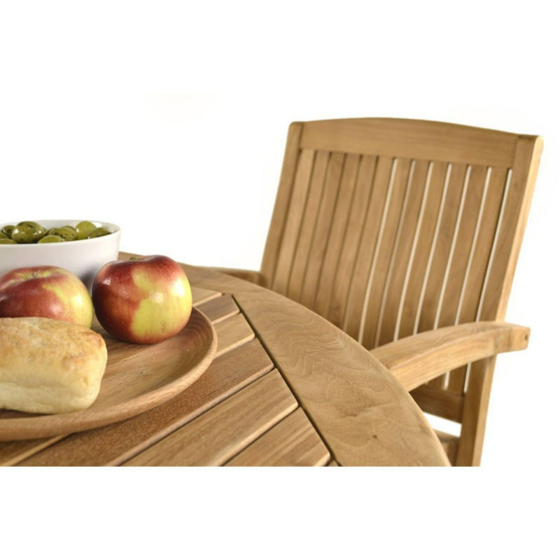 4 - Person Teak Patio Dining Set with Round Table