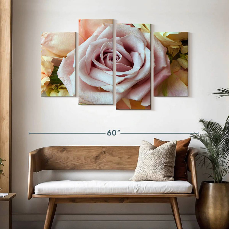 Roses romantiques, H 32 po x l 52 po