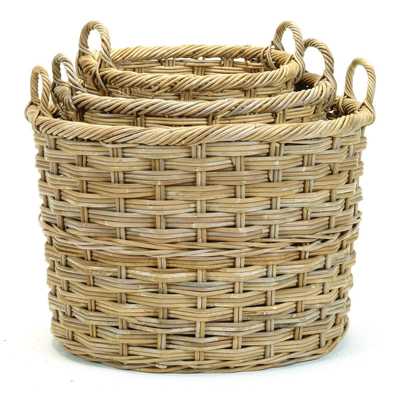 Ensemble de paniers 3 pièces en rotin