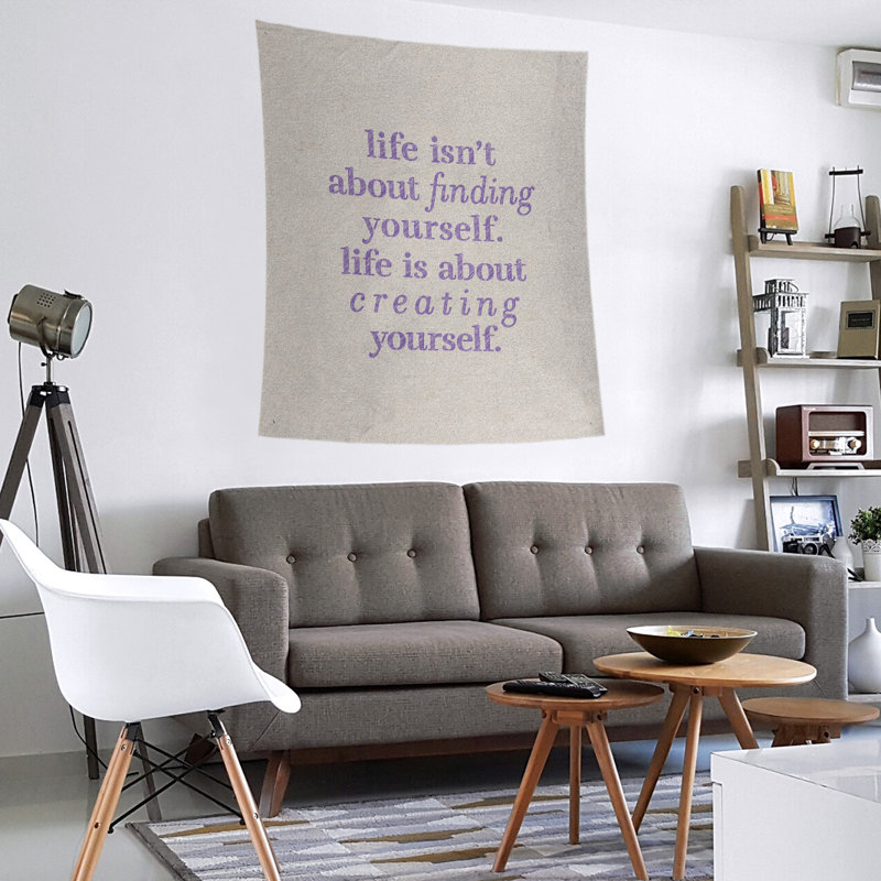Tapisserie en polyester à créer vous-même quote, H 27,5 po x l 37,5 po, Blanc / mauve