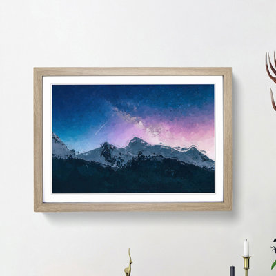 Shooting Star over Moena in Italy in Abstract - Picture Frame Graphic Art Print