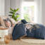 Ensemble d'édredon en coton 8 pièces bleu marine-126520589