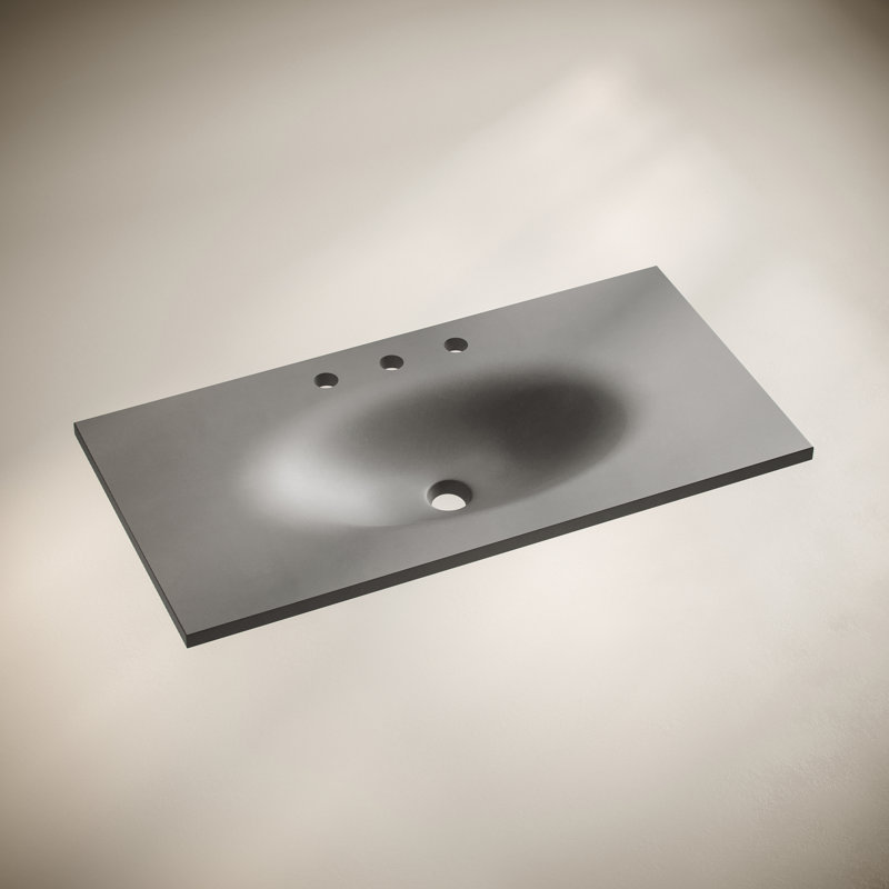 Comptoir de meuble-lavabo en béton, Gris mat foncé, 8 po