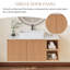Meuble-lavabo flottant simple 36 po avec lavabo, lavabo mural avec vasque en pierre frittée blanche, lavabo en céramique, tablettes ouvertes et armoire-626462340-610633025