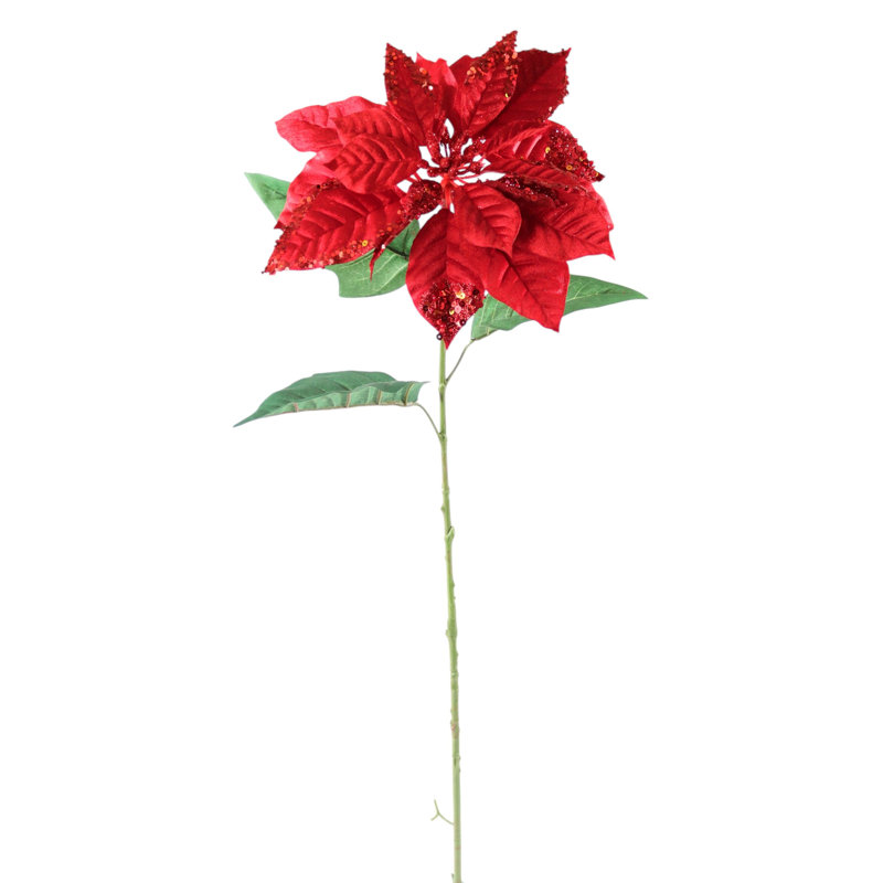 Poinsettia rouge 33 po - Décoration de Noël artificielle, plante artificielle de Noël pour la maison, couronnes et centres de table, ensemble de 2
