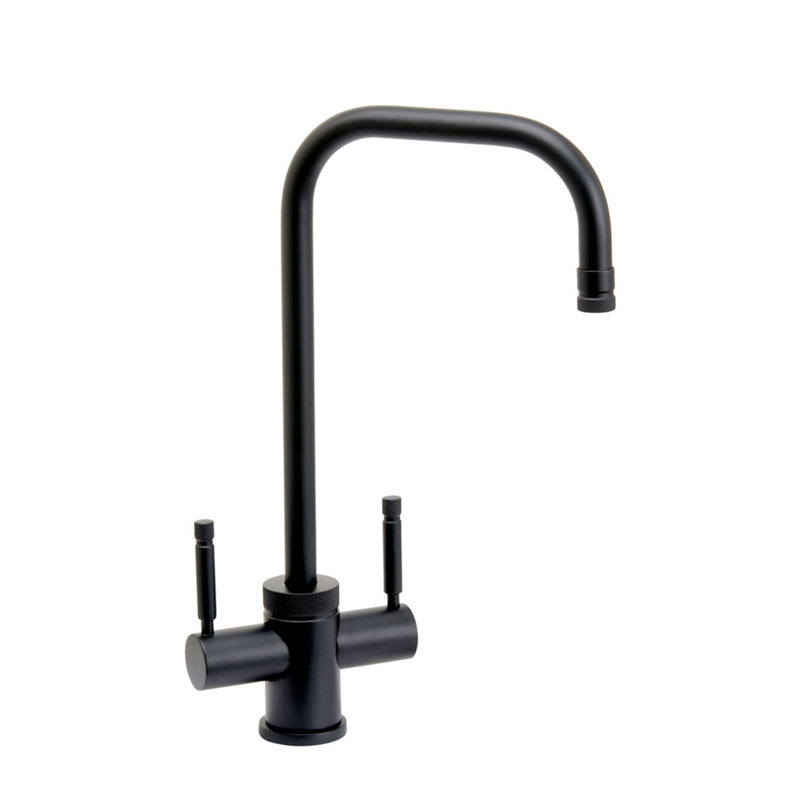 Industrial Bar Faucet - 2 Bend U-Spout, Matte Black