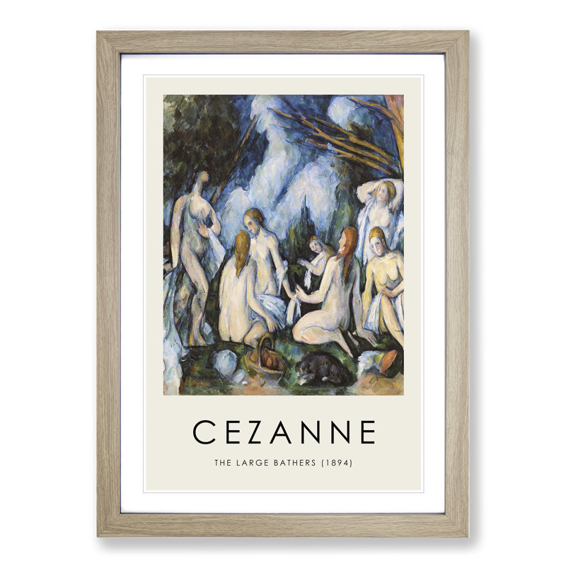Bathers Vol.7 by Paul Cezanne - Picture Frame Graphic Art, 48cm H x 36cm W x 2cm D, Oak Framed