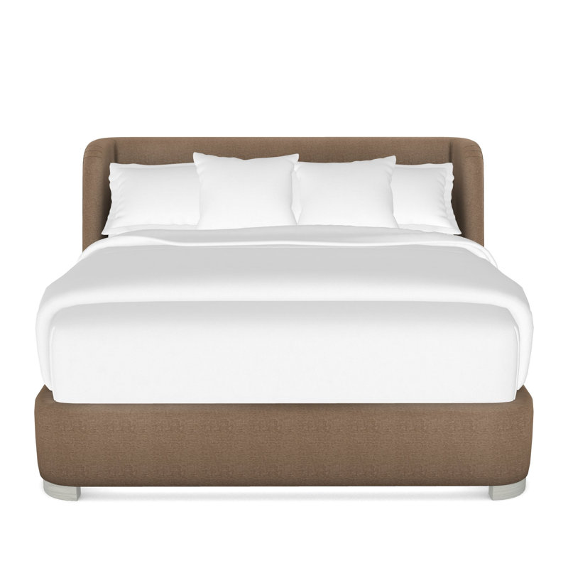 Tansy Solid Wood Wingback Bed, King, Casa Blanca, Nadia Earth