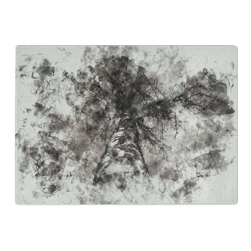 Birch Tree Watercolour Chopping Board, 0.4cm H x 28.5cm W x 39cm L
