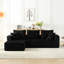 Canapé modulaire en velours côtelé noir à 4 places avec siège profond, style Cloud Couch, multifonctionnel, sans assemblage modulaire-861017478