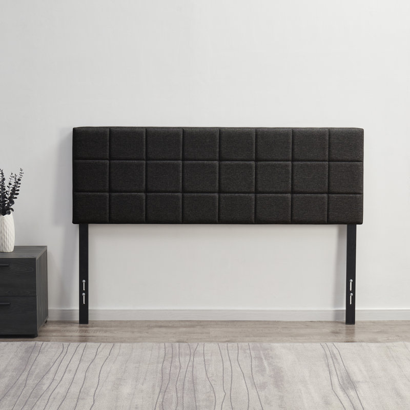 Nest Square Tufted Upholstered Adjustable Headboard, Queen, Black