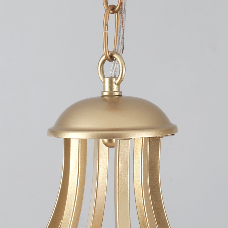 Lustre style campagnard 6 lumières, Doré