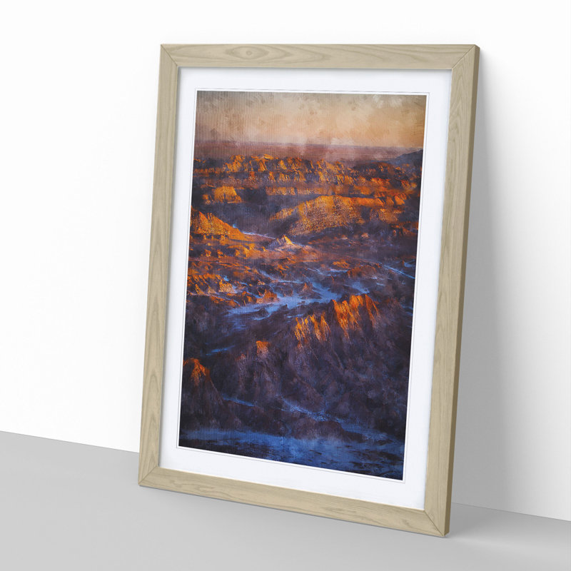 View of the Atacama Desert in Chile - Picture Frame Graphic Art, 65cm H x 48cm W x 2cm D, Oak