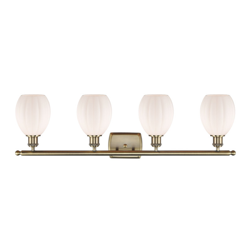 Éclairage pour meuble-lavabo 4 lumières Fleury, Bronze huilé, Blanc mat, Incandescent