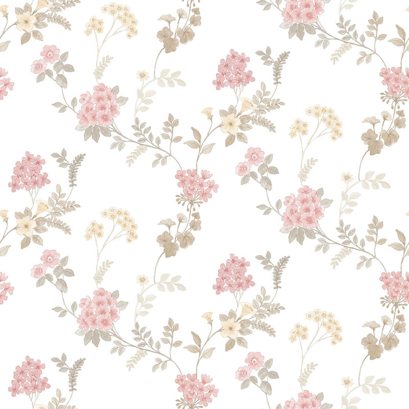 Garretson 1000cm x 52.8cm Satin Wallpaper Roll, Pink/Brown