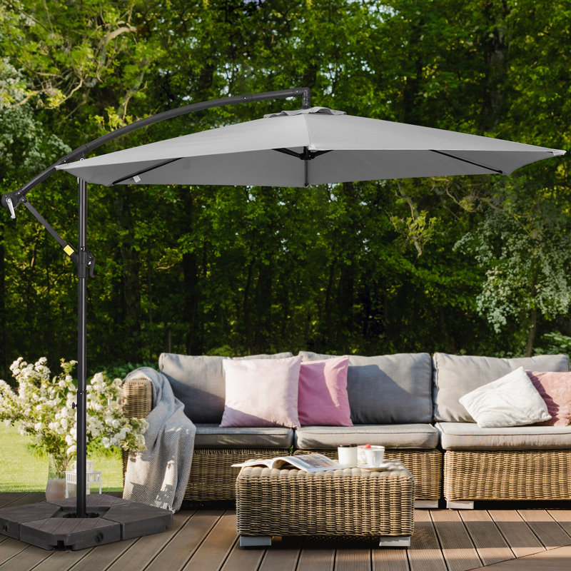 Parasol en porte-à-faux 120 po Ersheen, Gris