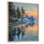«Sunset at Dawn Lake Summer Mist - Sunset Wall Decor, Orange Landscape», art mural encadré-2039369827-2039369826-2039369837