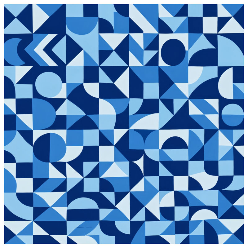 Blue Geometric Shapes Blankets, 50in W x 60in H