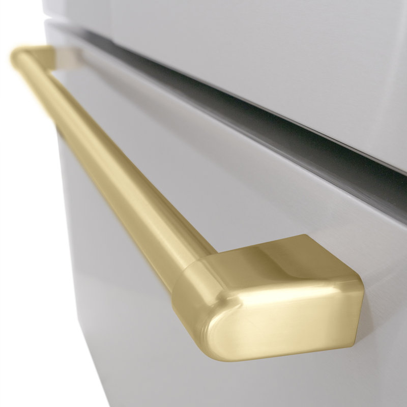 ZLINE 36 in. Standard-Depth French Door Refrigerator w/ 2 Ice Makers, Champagne Bronze, Stainless Steel