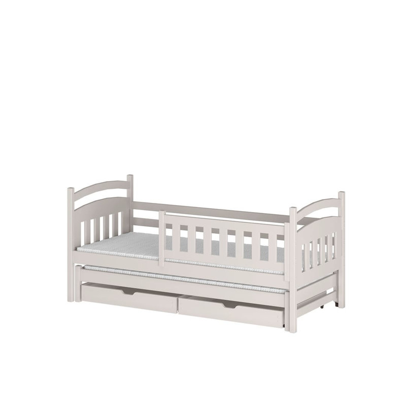 Galaxy Bed with Trundle and Storage 90x190cm - Smart, Secure Sleep with Added Storage, Cashmere