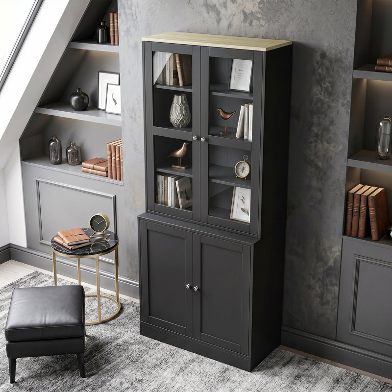Birce Cube Bookcase., Black/Oak