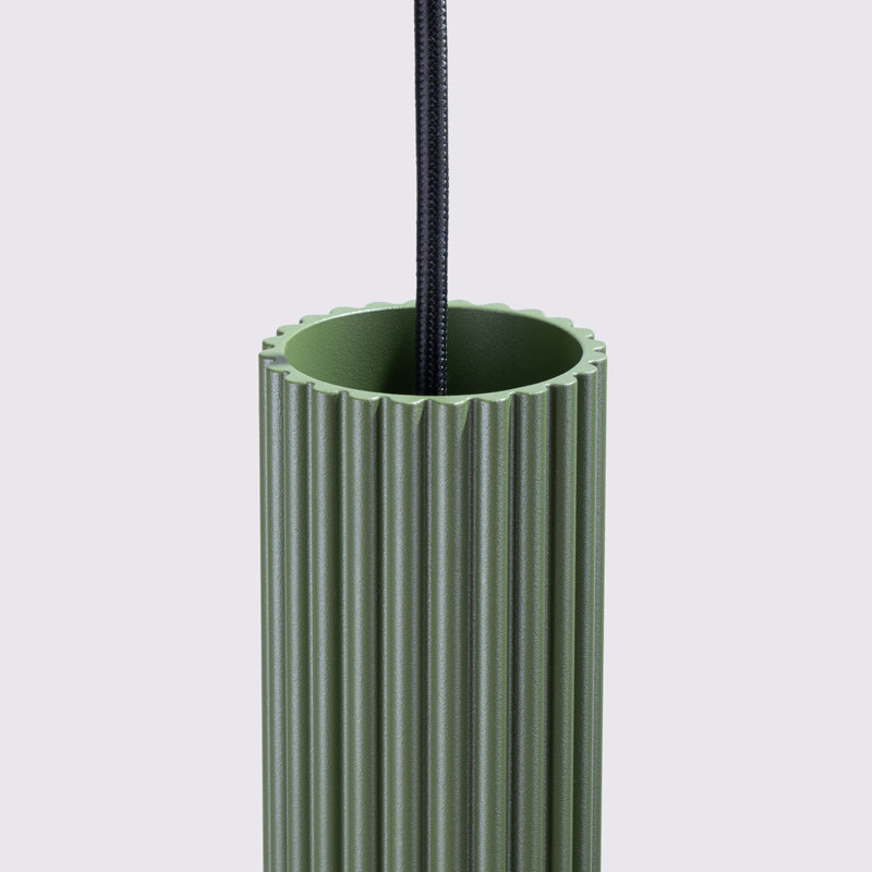 Bonina - Light Brushed Nickel Pendant, 13cm W x 14cm D, Green, 2 Lights