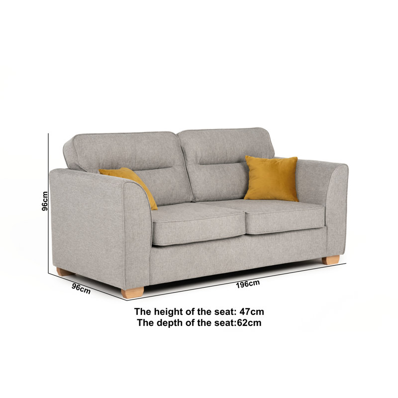 Marryn 3 Seater Sofa, Light Grey