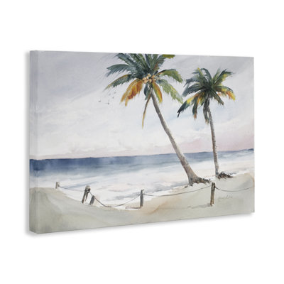 «Two Palms Serene Coast», art mural sur toile par Karin Lind