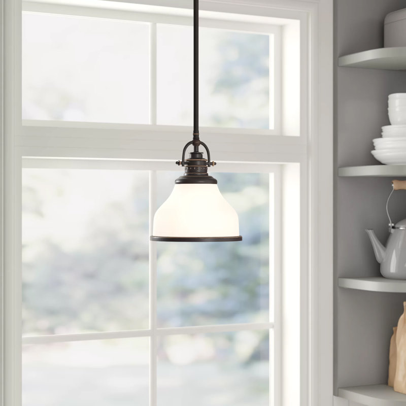Luminaire suspendu en forme de dôme à une lumière Maybery, Bronze palladien, H 9,5 po x l 8 po x P 8 po