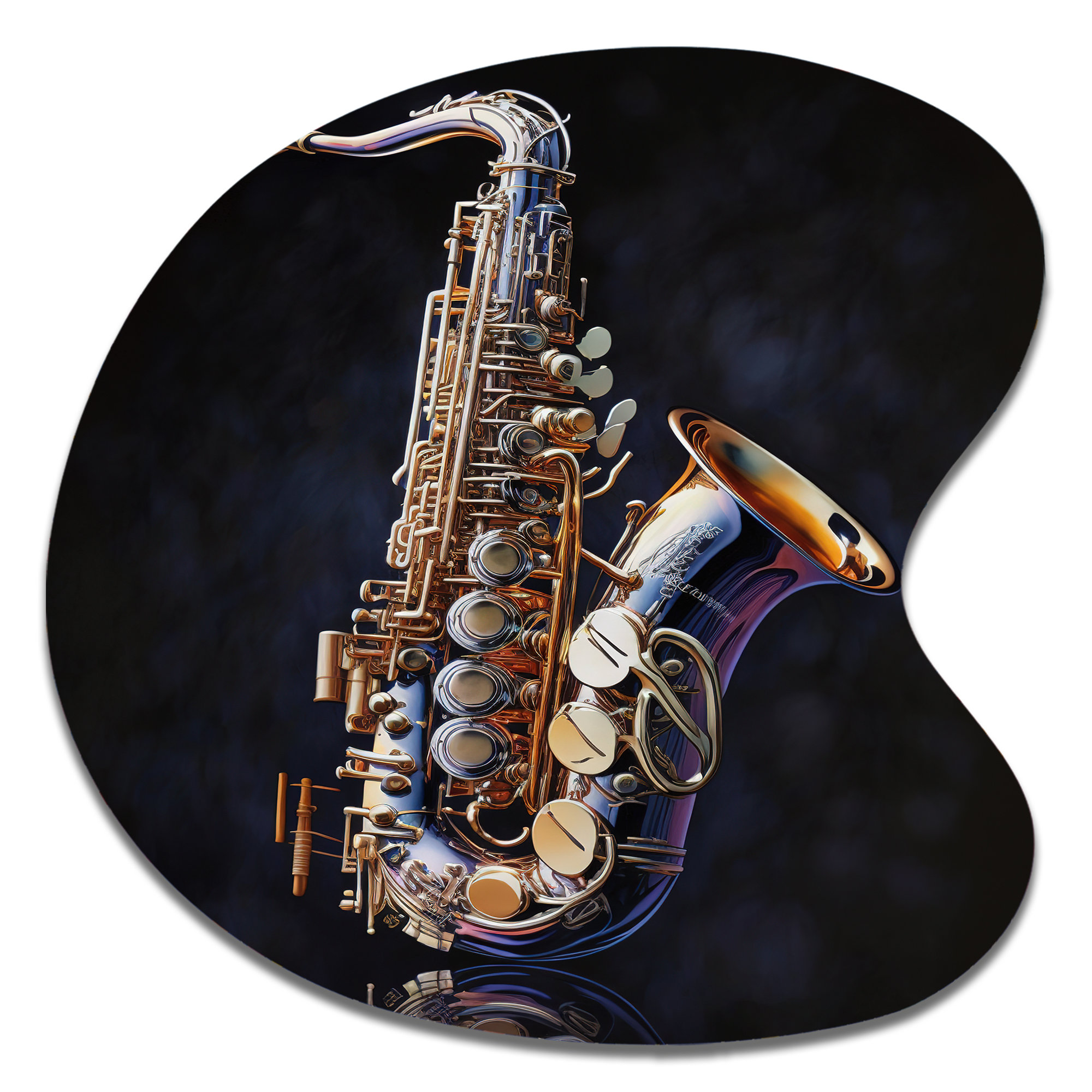 Design Art Saxophone I - Music Drop Shape Asymmetric Metal Wall Art ...